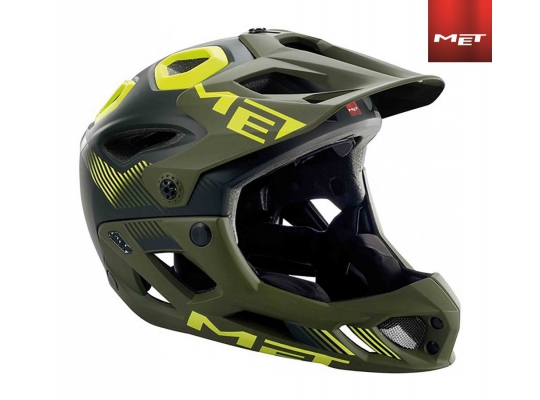 Велосипедный шлем фулфейс MET Parachute black/green