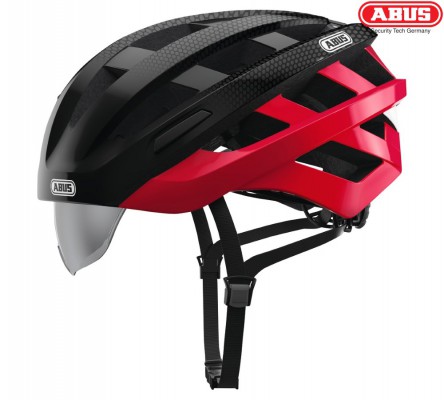 Велошлем ABUS In-Vizz Ascent red comb