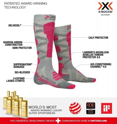 X-Socks Ski Silk Merino 4.0 Women розовые