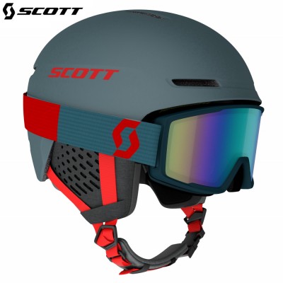 Лыжный шлем с маской Scott Track Factor красный