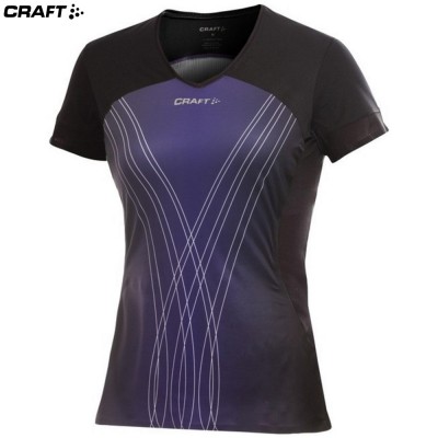 Спортивная женская футболка Craft Elite Run V-Neck Tee Wmn 1900616