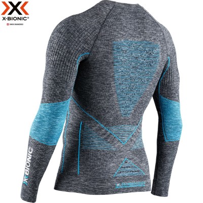 X-Bionic Energy Accumulator 4.0 Melange Shirt Men dark grey melange/blue
