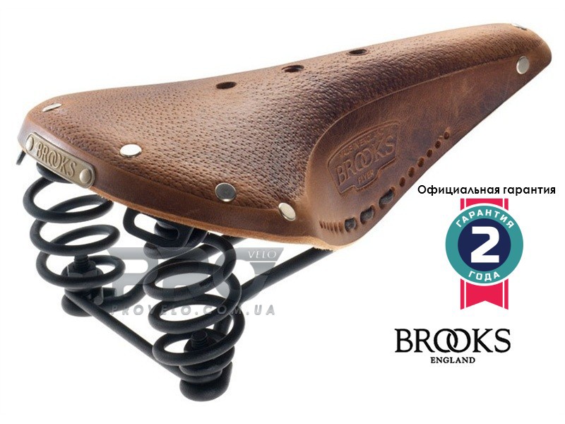 Brooks Flyer Aged - кожаное мягкое седло для катания на каждый день, применяется специальная состаренная кожа. 