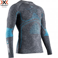 X-Bionic Energy Accumulator 4.0 Melange Shirt Men dark grey melange/blue